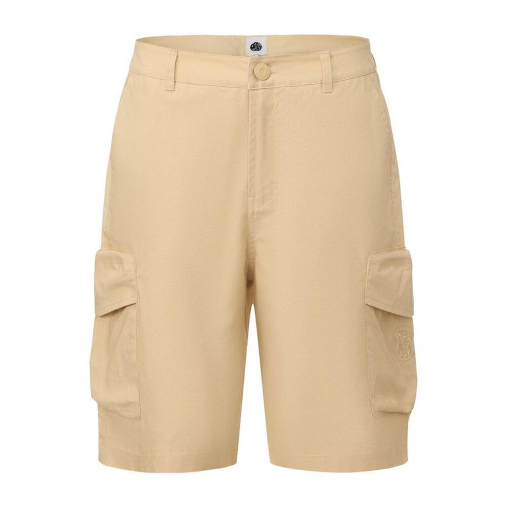 Pretty Green Mens Cotton Reinforced Tailored Casual Cargo Shorts / Beige